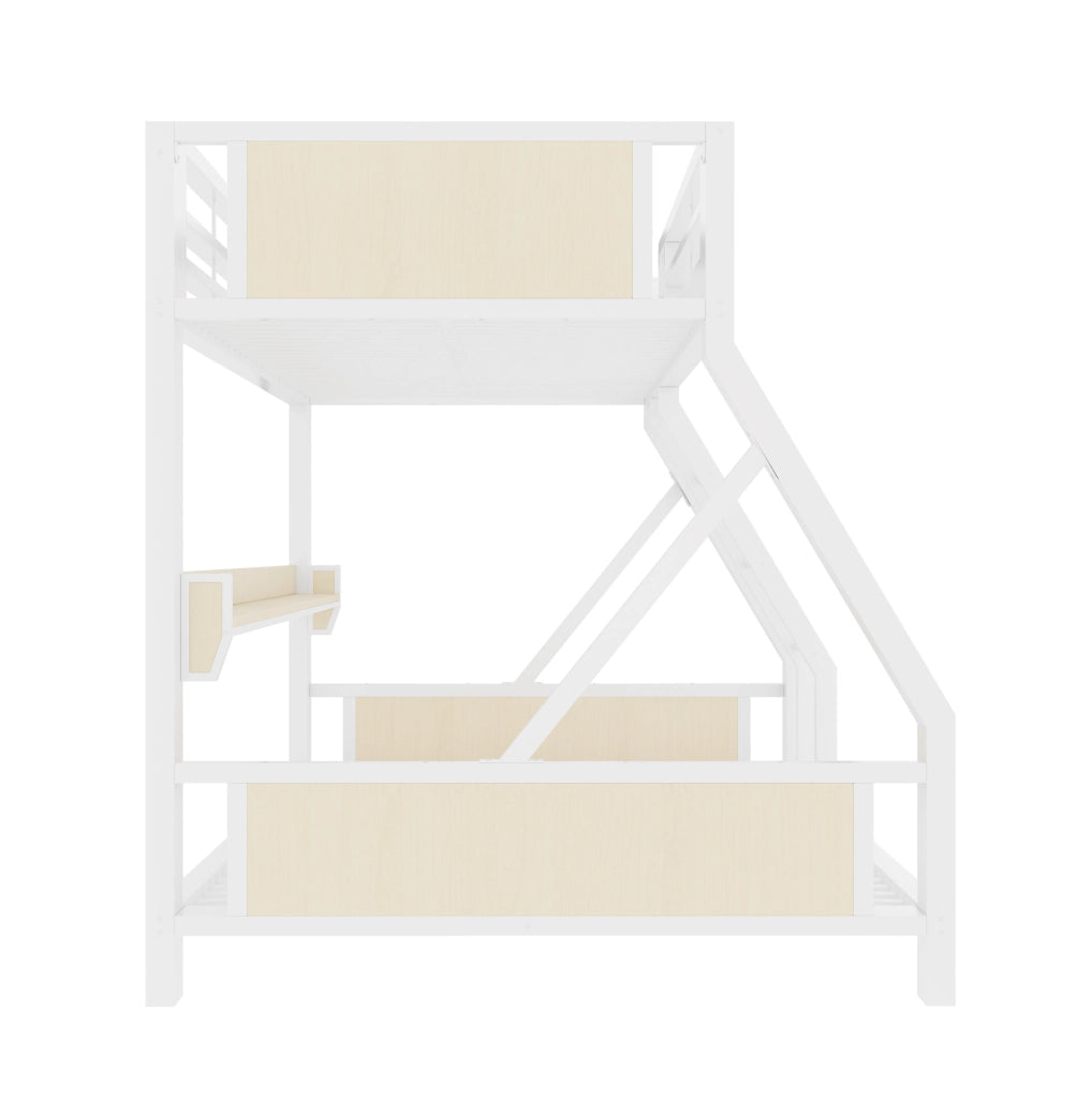 Letto a castello 90 x 200 e 140 x 200 cm con LED e ripiano