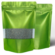 Sacchetti stand-up verde, confezione da 100 pezzi, capacità 3,5 grammi, resistenti agli odori