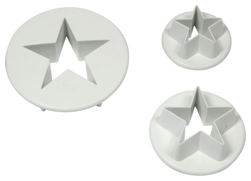Set di stampini per biscotti a forma di stella, 3 pezzi, dimensioni 18/25/35 mm, in plastica ABS