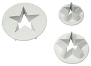 Set di stampini per biscotti a forma di stella, 3 pezzi, dimensioni 18/25/35 mm, in plastica ABS