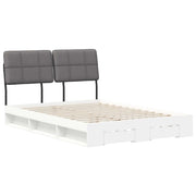 Letto matrimoniale con testiera Bianco e Grigio Chiaro 3440510