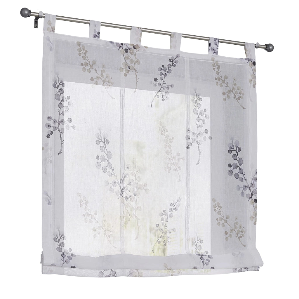 Tenda a pacchetto con passanti, color tortora, 45 x 140 cm, semitrasparente