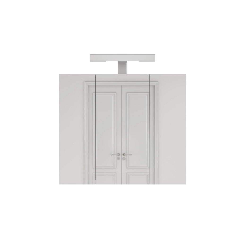 Armadietto a specchio da bagno 60 cm bianco con LED e 3 ante
