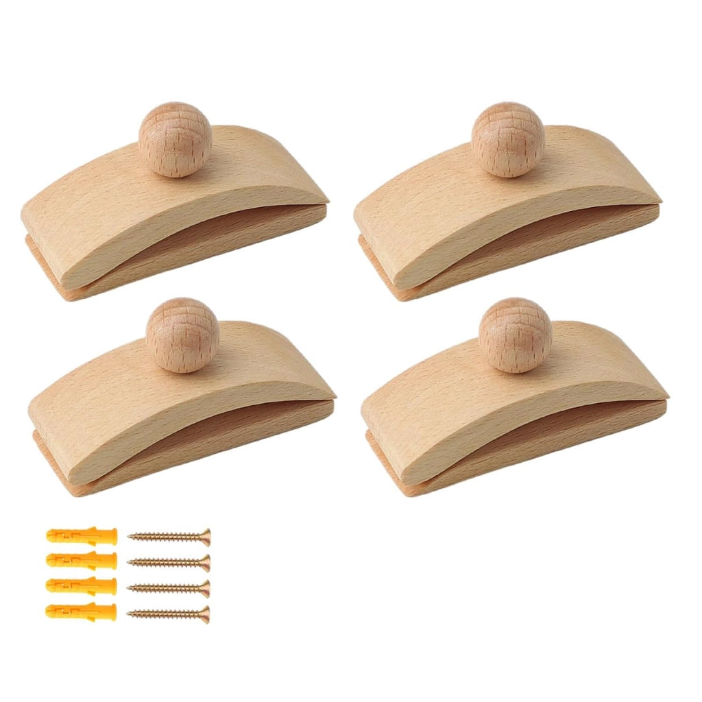 Set di 4 supporti per arazzi da parete, in legno, autoadesivi, color avorio