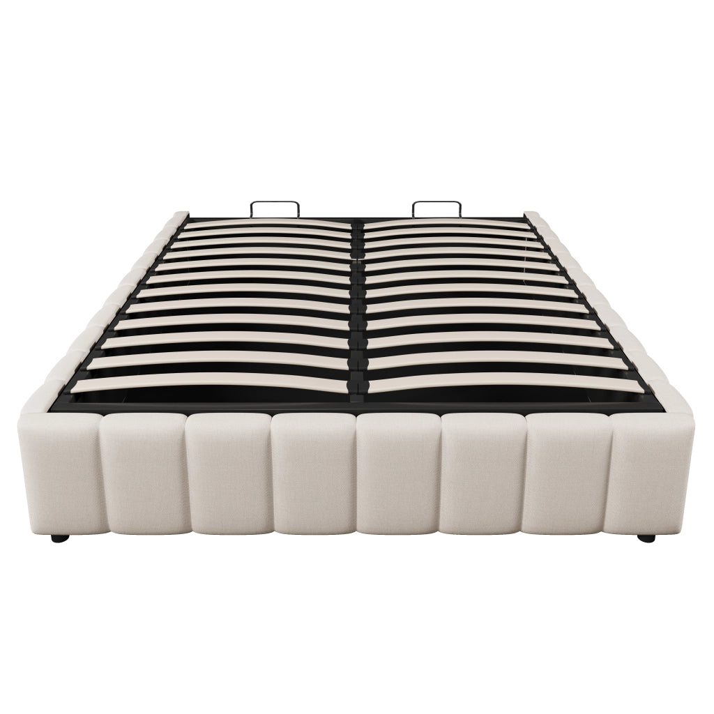 Letto contenitore 140x200 beige senza testiera