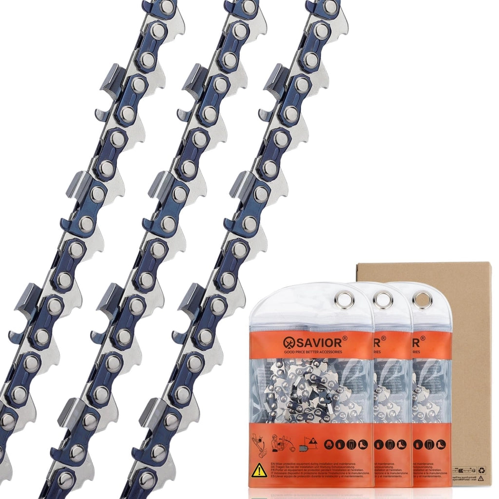3 pezzi catene per sega .325" 1,5 mm 76 TG per barra 50 cm, catene a basso contraccolpo, compatibili con Timberpro, Hyundai, Fuxtec, Dynamac e altri