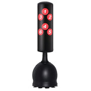Sacco da boxe su supporto 165 cm in HDPE nero, base con ventose per allenamento