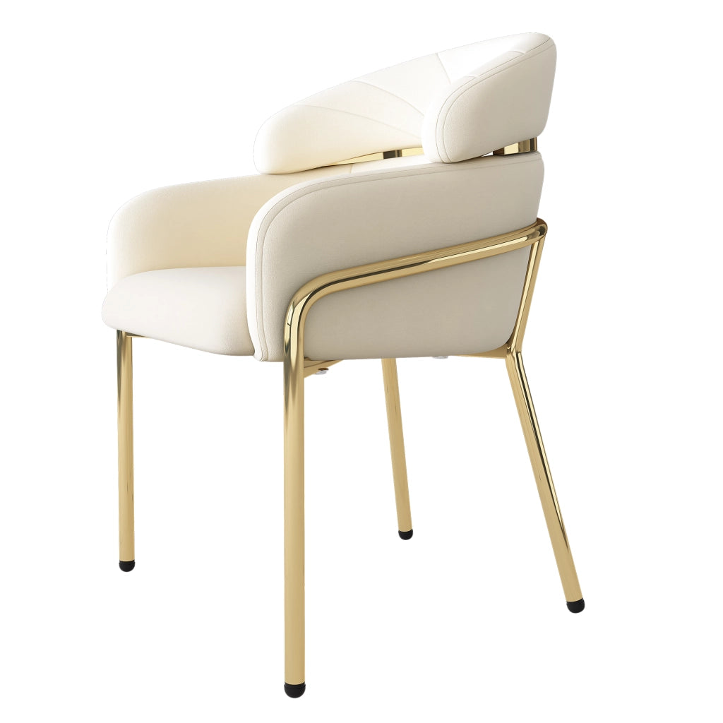 Sedia da pranzo 59.69x59.69x55.88 cm confortevole in velluto beige
