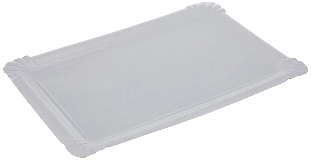 Teglie per panetteria, formato medio, 30x21 cm, colore bianco, materiale: cartone, confezione da 125 pezzi