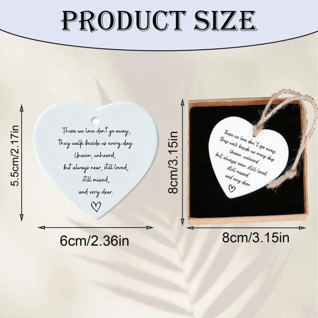 Cuore in acrilico, regalo di cordoglio con citazione – Regalo di condoglianze, dimensioni 6x5,5 cm