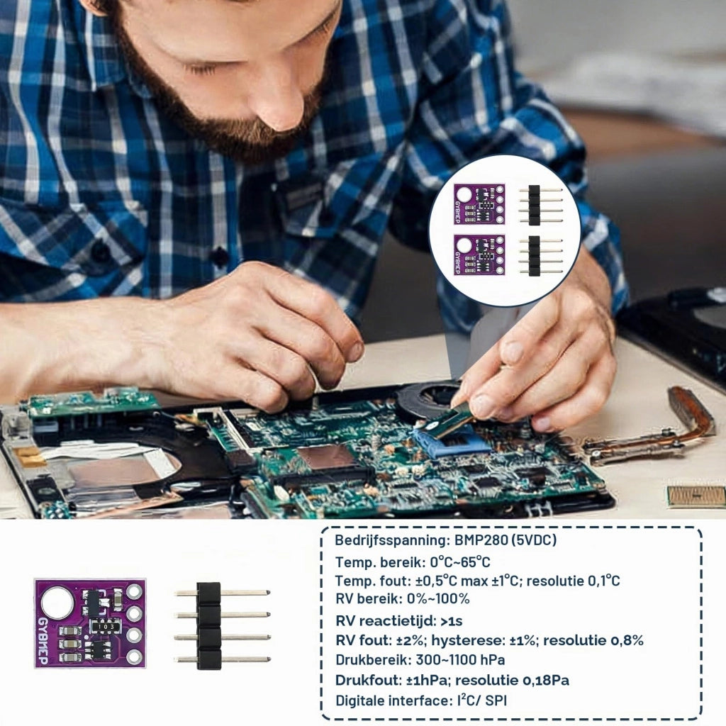 2 moduli sensore BME280, interfaccia I2C/SPI, 5V, per la misurazione di temperatura, umidità e pressione