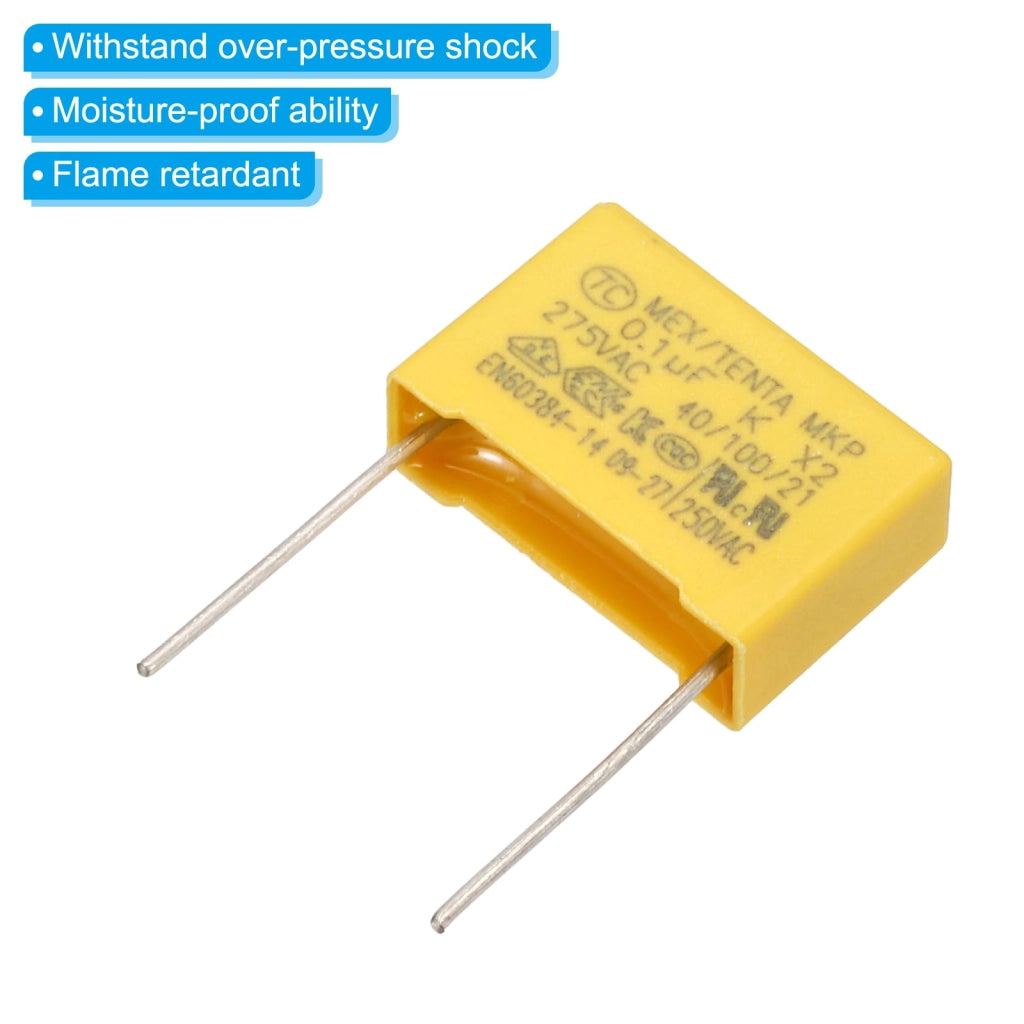 Condensatori di sicurezza, 12 pezzi, 0,1 µF, 275 V, passo 15 mm