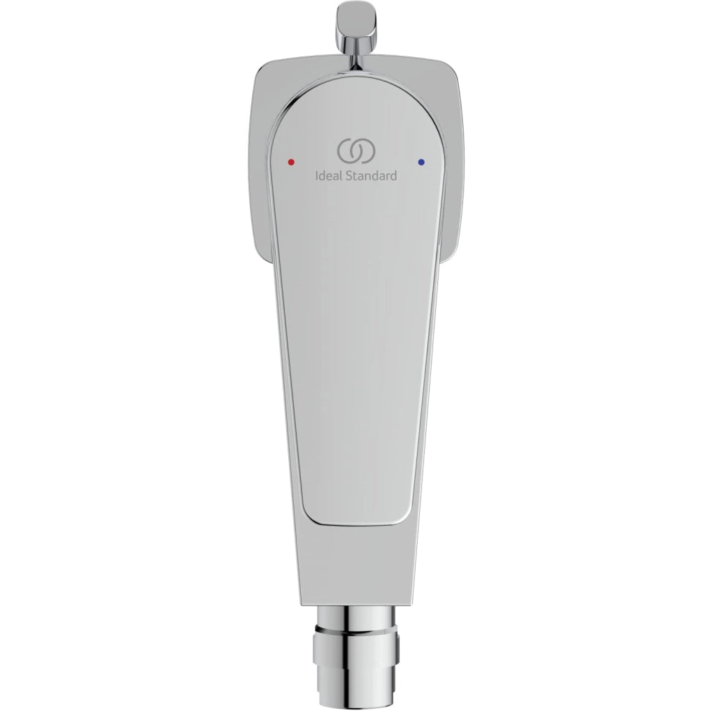 Rubinetteria per bidet Cerafine D, miscelatore monocomando con bocca fissa, leva di comando e gruppo di scarico, cromata