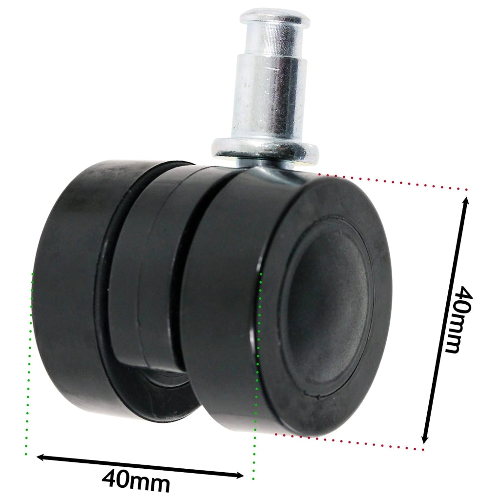 Ruota girevole a due rulli per aspirapolvere Numatic, diametro 40 mm, confezione da 2