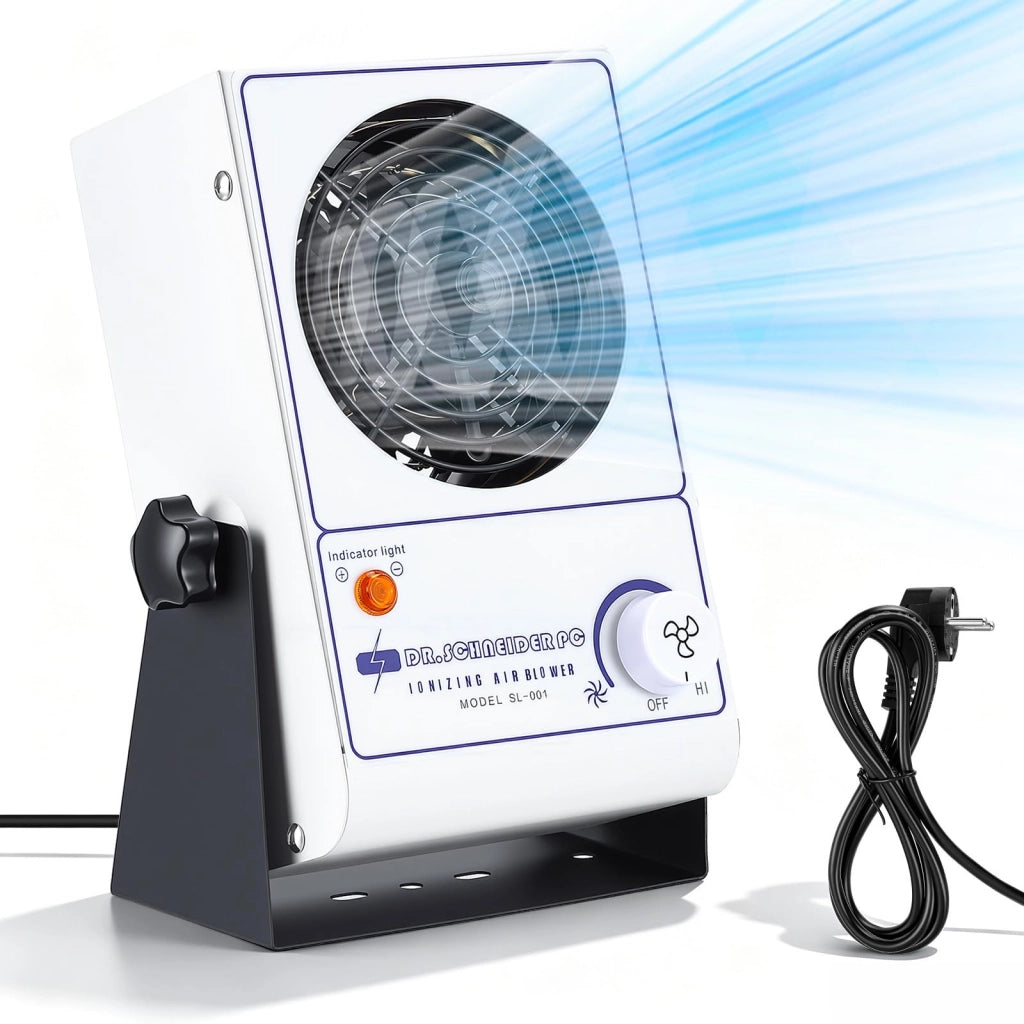 Ventilatore d'aria ionizzante, antistatico, con portata da 45 a 110 CFM e bilanciamento ionico di ±10 V