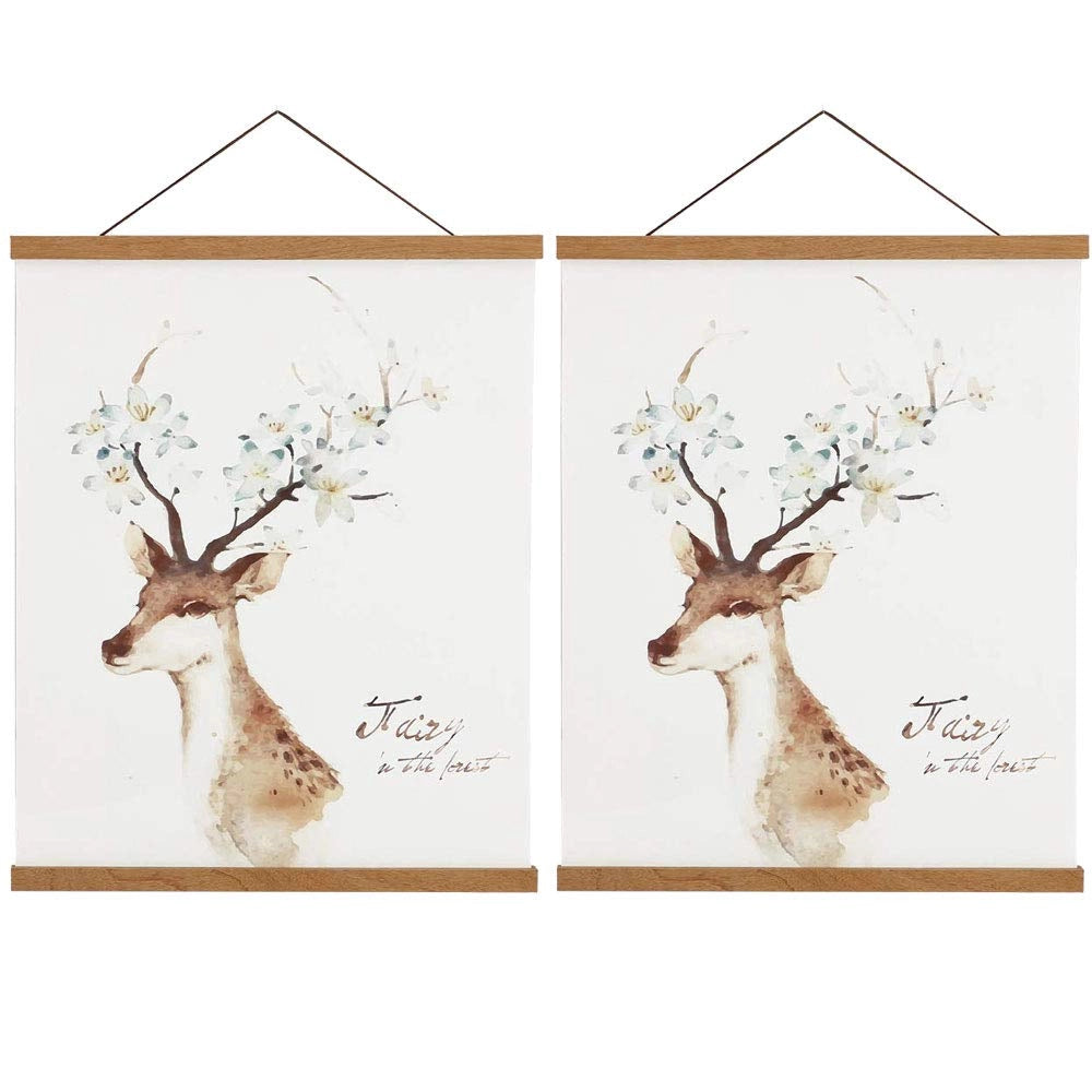 Porta-poster magnetici in legno, 81 cm, teak, confezione da 2 pezzi