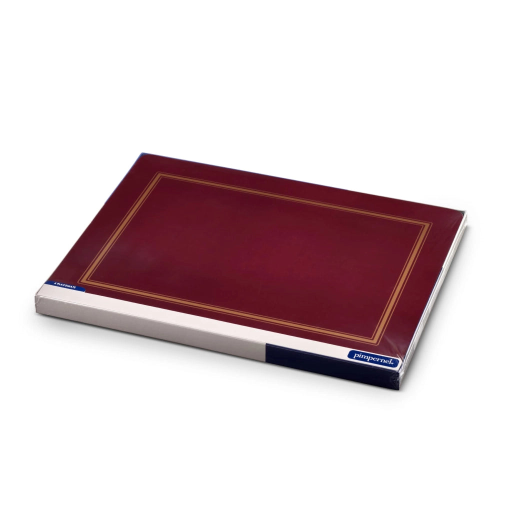 Set di sottopiatti in sughero, 4 pezzi, colore rosso, dimensioni 40 x 29,8 cm, stile classico