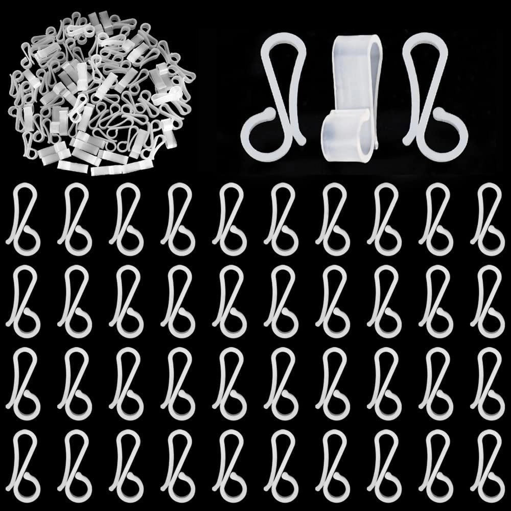 Ganci per catene luminose da fissare alle grondaie, confezione da 60 pezzi, colore bianco, materiale plastico
