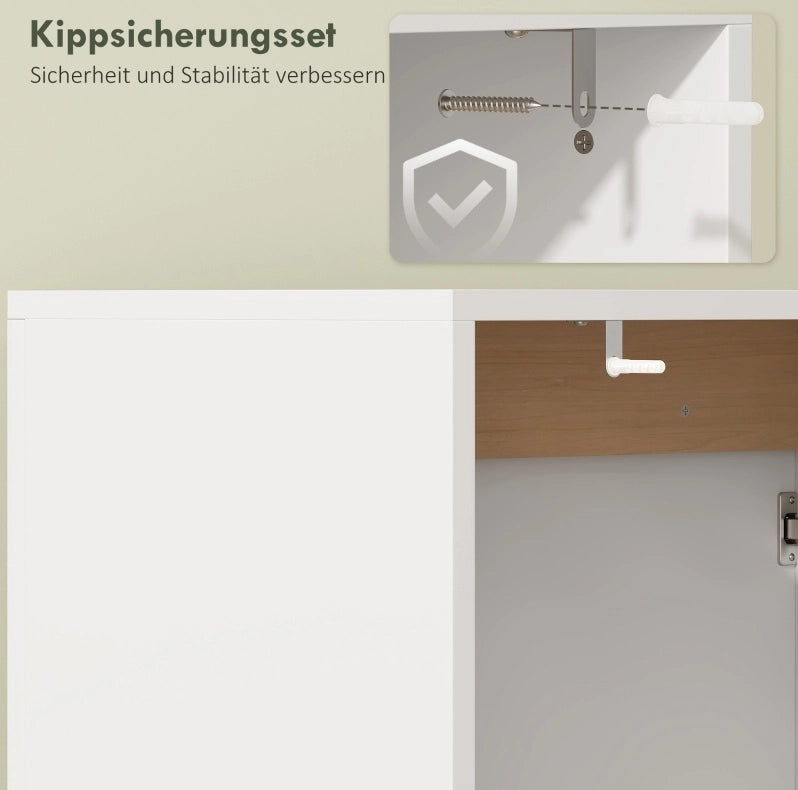 Mobile sottolavabo bianco per bagno con porte soft-close 60x35x57,9 cm