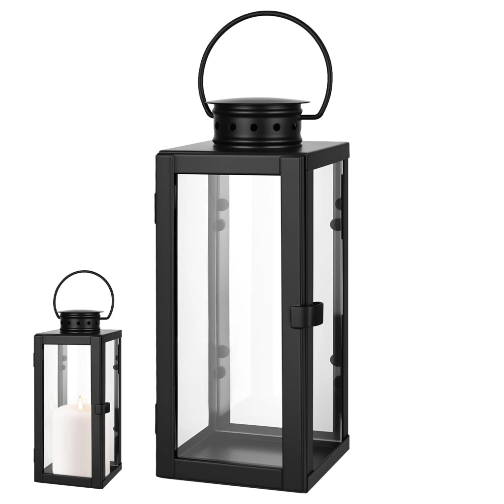 Lampada da esterno in metallo, nera, 24 cm, resistente alle intemperie, adatta sia per interni che per esterni