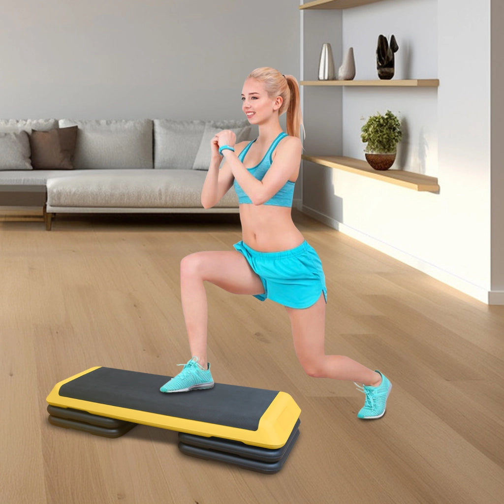 Pedana per step aerobico regolabile, 110 cm, gialla