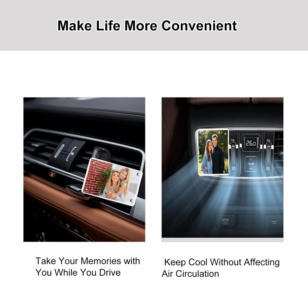 Set di 2 supporti magnetici in acrilico per fotocamere per auto, dimensioni 3,5 x 2,4 pollici