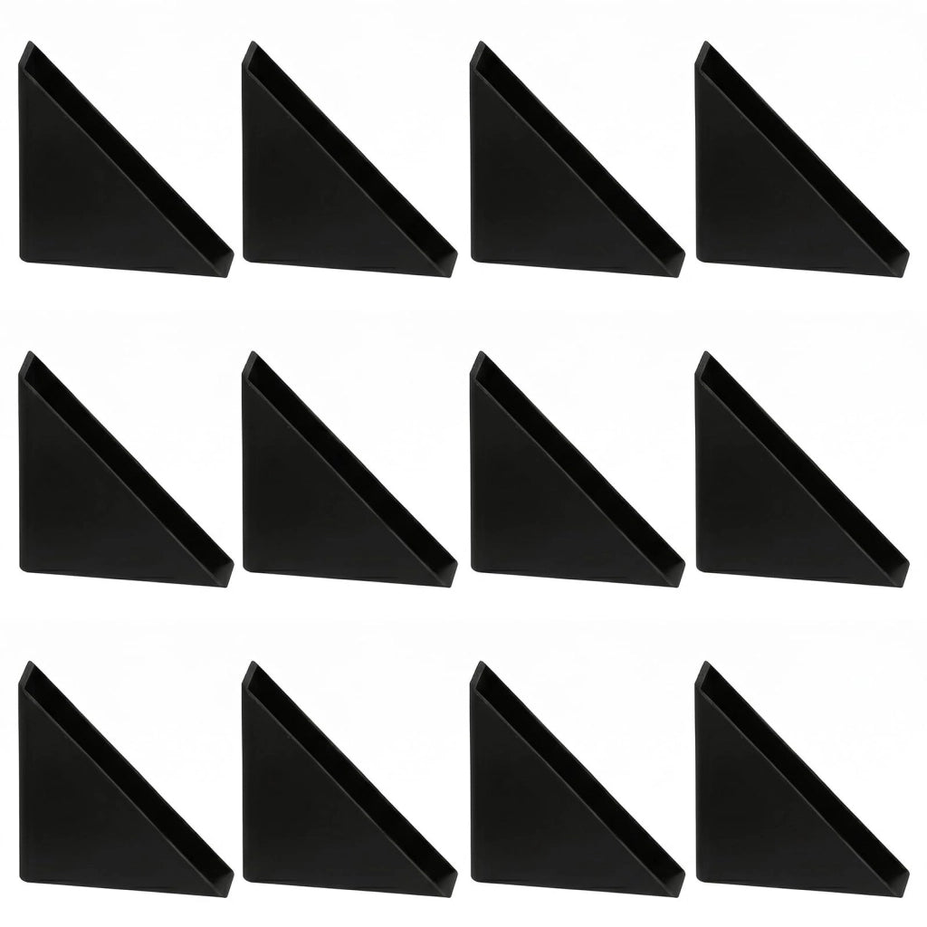 Confezione da 12 protezioni Eckenschützer, dimensioni 50x50x10 mm, colore nero, per bordi in vetro