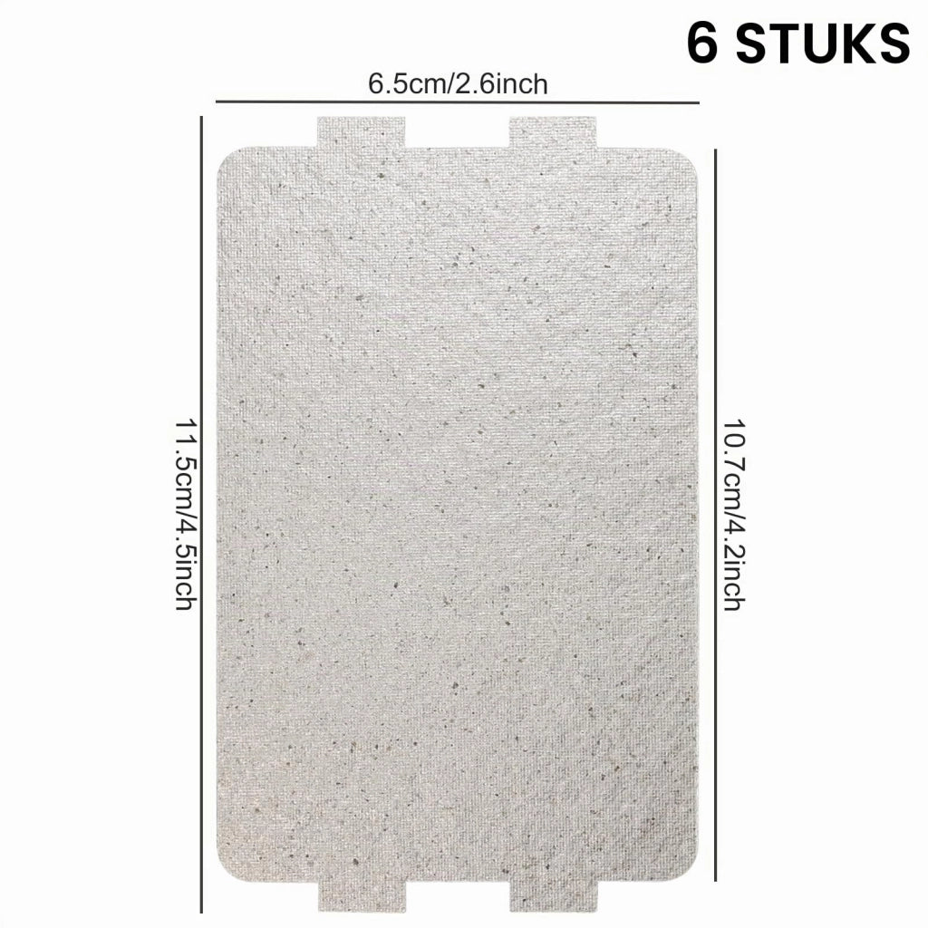 6 piastre in mica, dimensioni 6,5x11,5 cm, per microonde, ricambio
