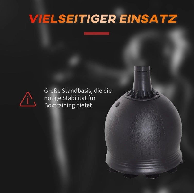 Sacco da boxe su supporto 165 cm in HDPE nero, base con ventose per allenamento