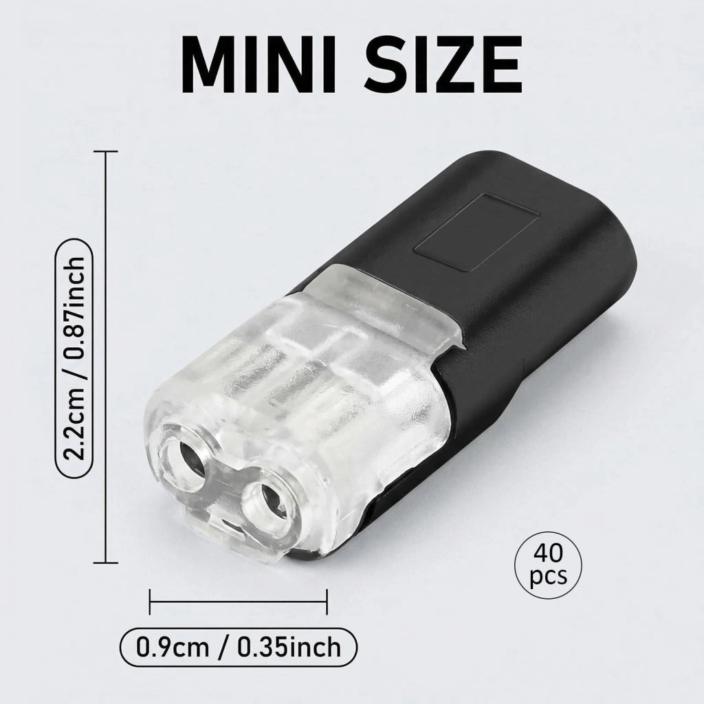 40 pezzi connettori per cavi impermeabili a 2 poli, set di connettori 12 V con connessione rapida per cavi 18-22 AWG – connettori per elettronica automobilistica e illuminazione a LED