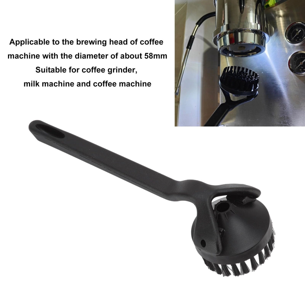Spazzola per la pulizia di macchine da caffè, 58 mm, in ABS, colore nero
