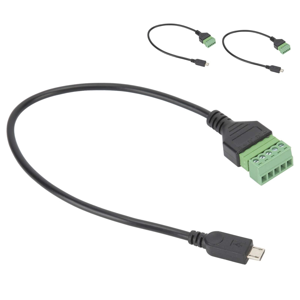Cavi adattatori senza saldatura, confezione da 3 pezzi, con connettore Micro-USB a 5 pin e terminale a vite