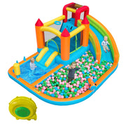 Castello gonfiabile da esterno 460x343x190 cm Oxford multicolore, 2 piscine