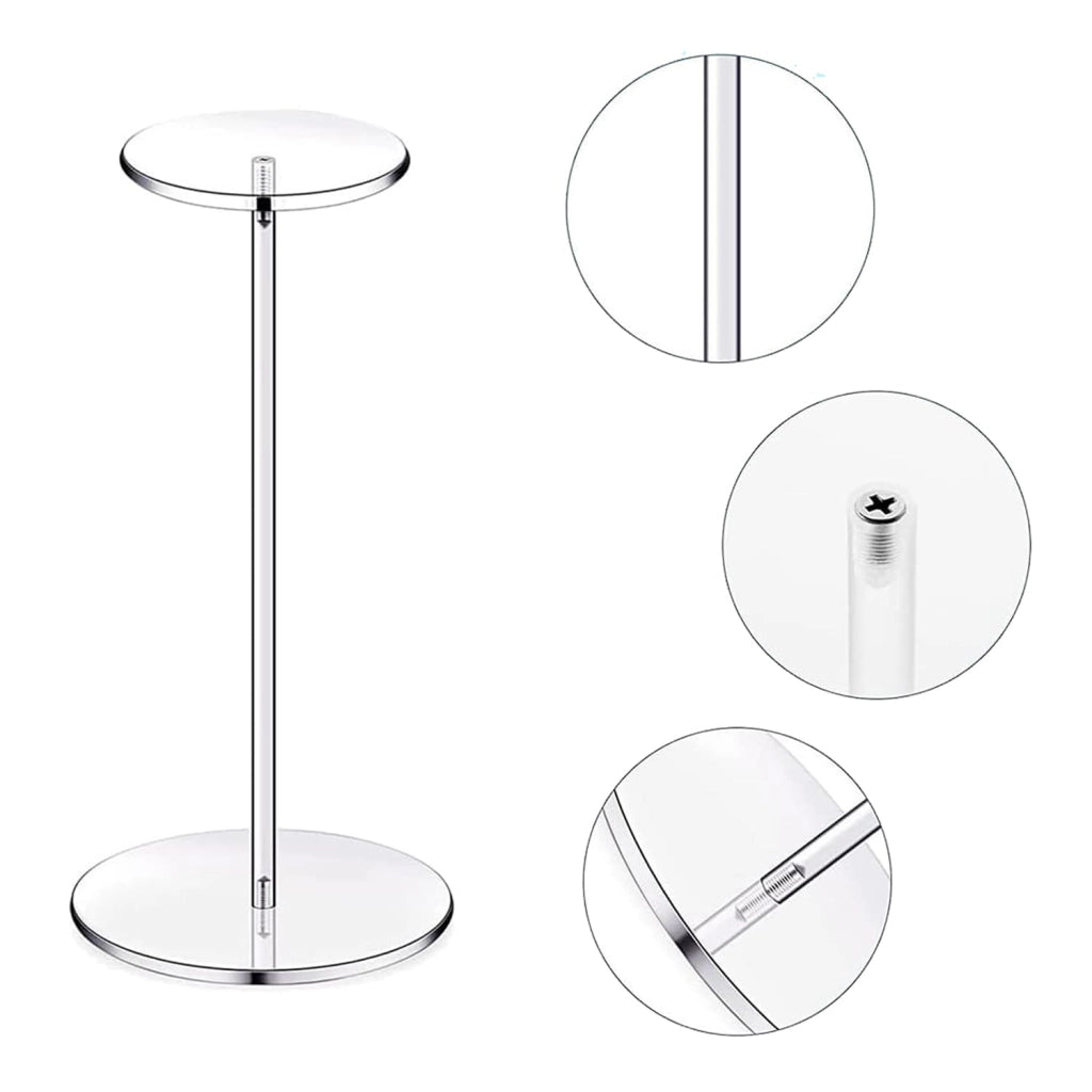 Set da 2 supporti trasparenti per cappelli, in acrilico, diametro 30 cm, forma circolare