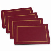 Set di sottopiatti in sughero, 4 pezzi, colore rosso, dimensioni 40 x 29,8 cm, stile classico