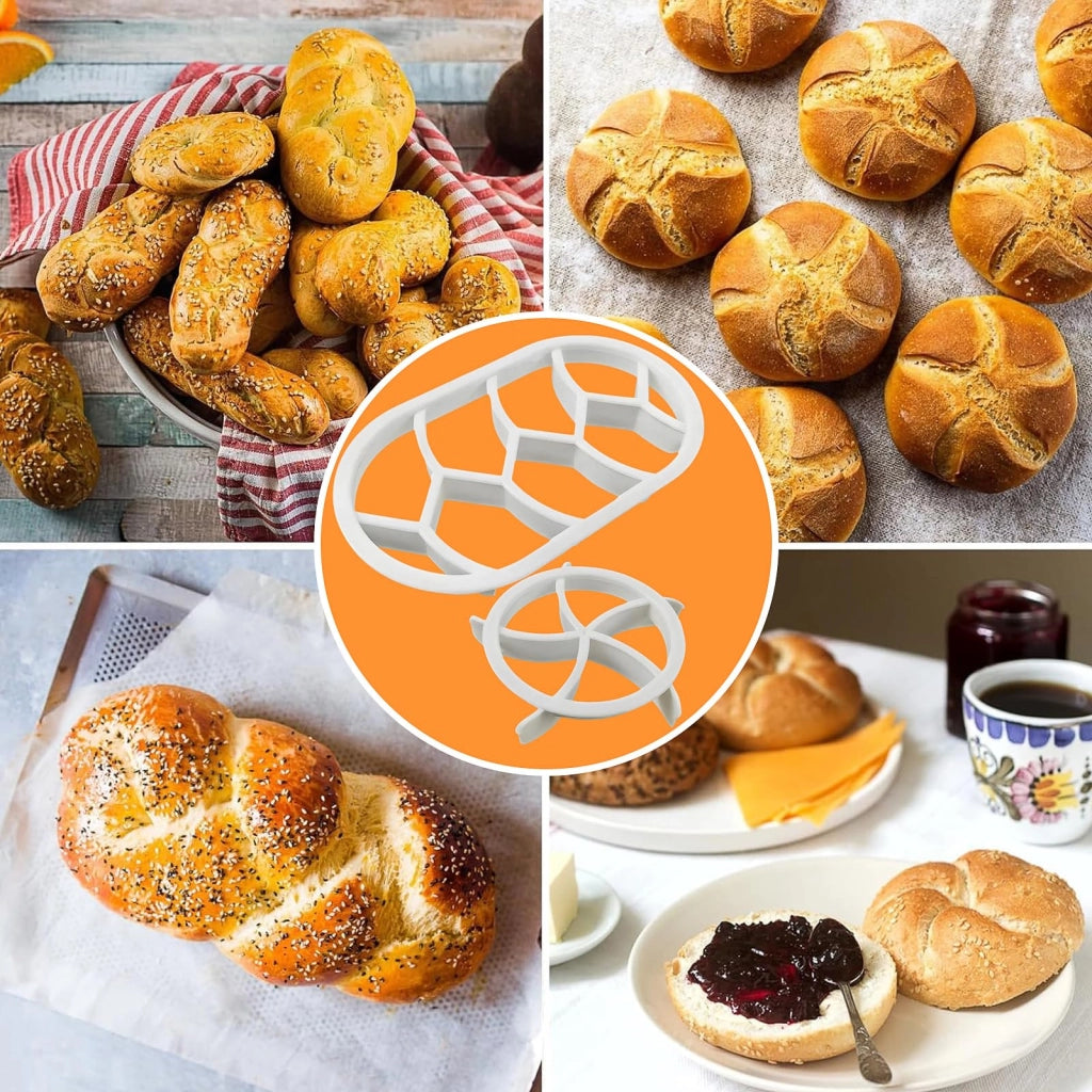 Set di timbri per pane, 2 pezzi, forma ovale e rotonda, in plastica, accessori per la cottura