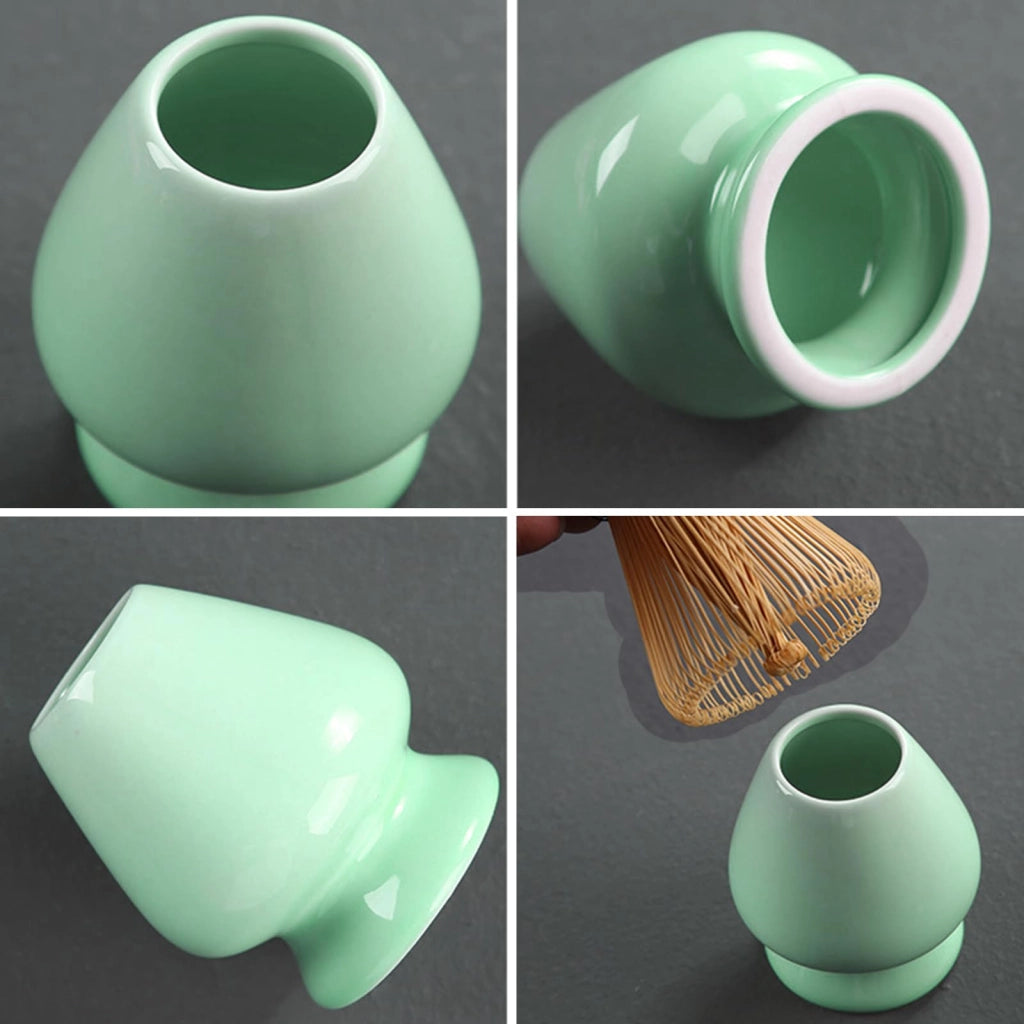 Porta frusta per matcha in Vetroceramica, verde, 1 pezzo