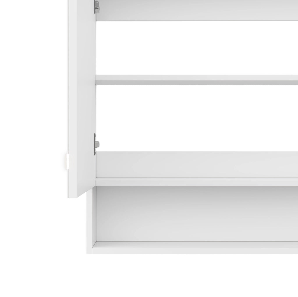 Armadietto a specchio bianco per bagno con illuminazione e funzione antiappannamento, 80 x 17 x 70 cm