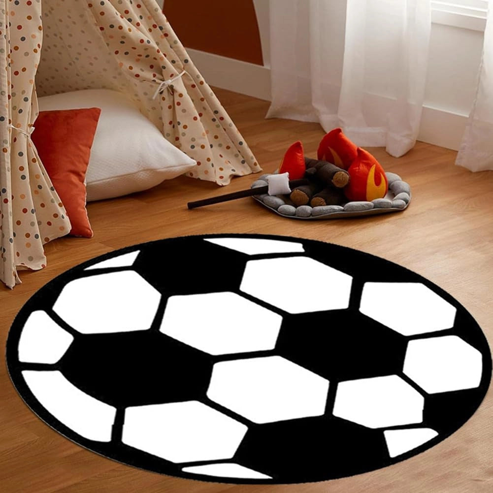 Tappeto a forma di campo da calcio, circa 60x60 cm, tappeto per bambini, motivo calcistico