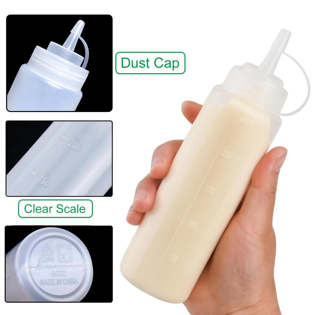 Confezione da 2 flaconi erogatori da 250 ml, in plastica, per olio e salse