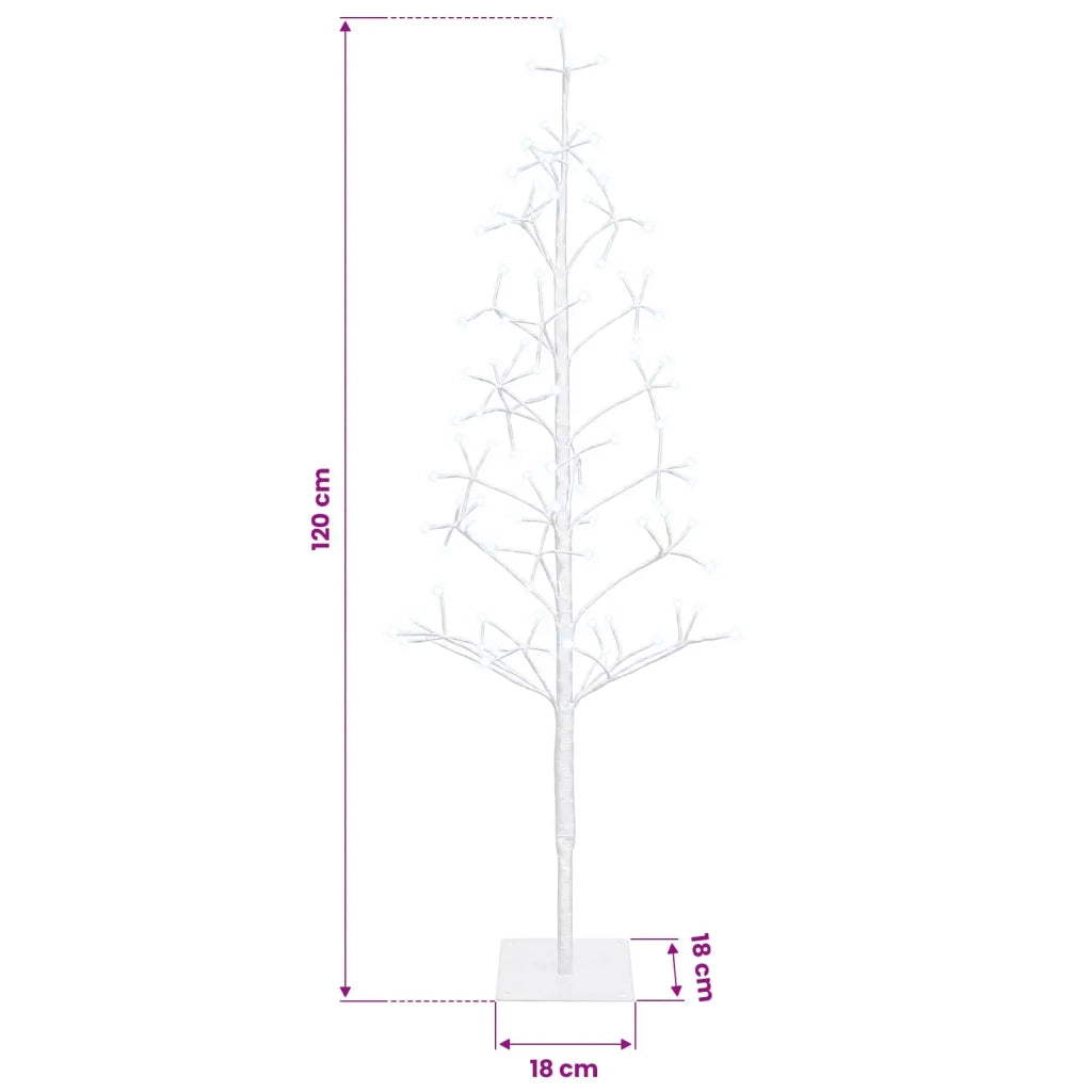 Albero di Natale con luci LED Bianco 18 x 18 x 120 cm Acciaio 42055316