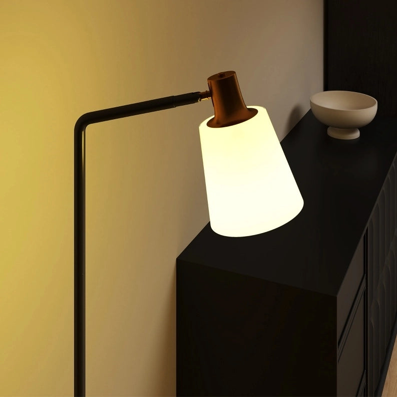 LAMPADA DA TERRA LED 45x21x148 cm Nero con paralume orientabile a 350°