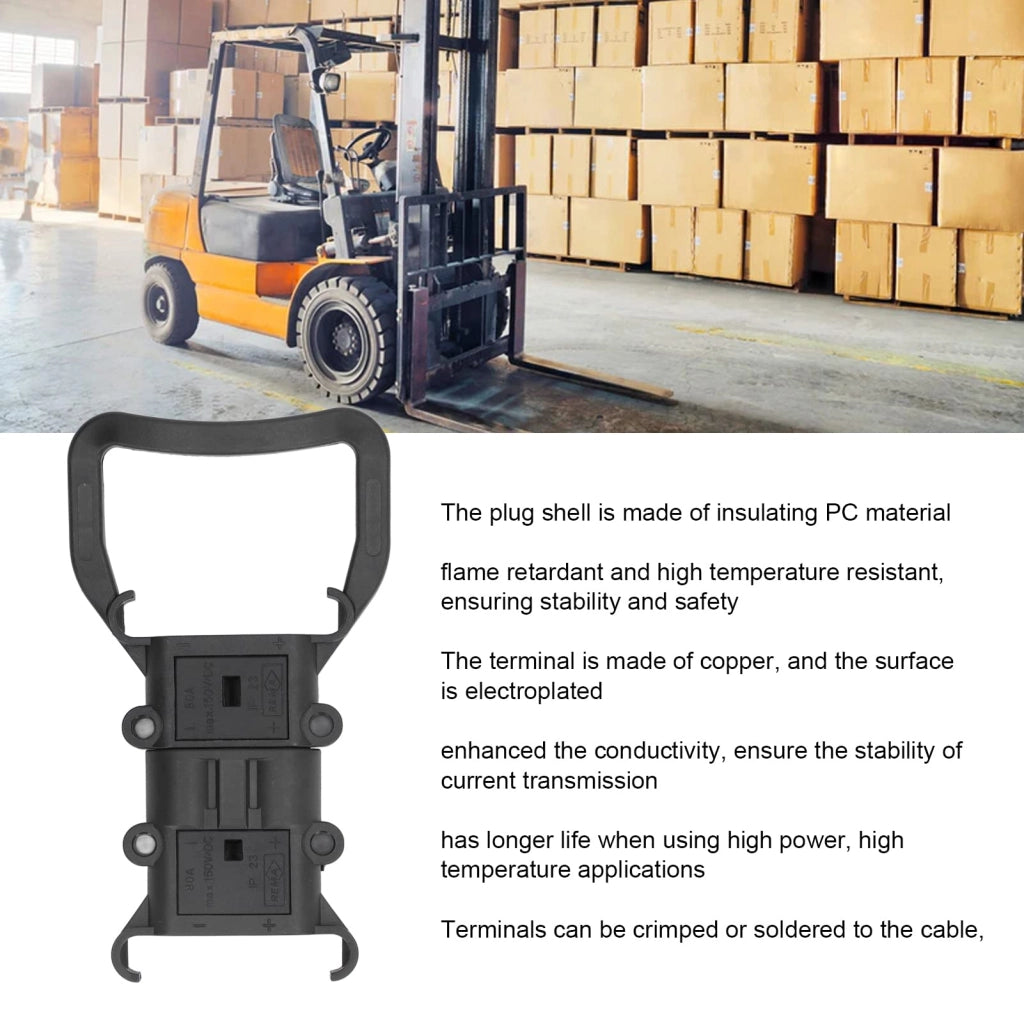 Connettore rapido per batteria di carrello elevatore 80A, conforme alla norma UL94 V0, realizzato in plastica/rame