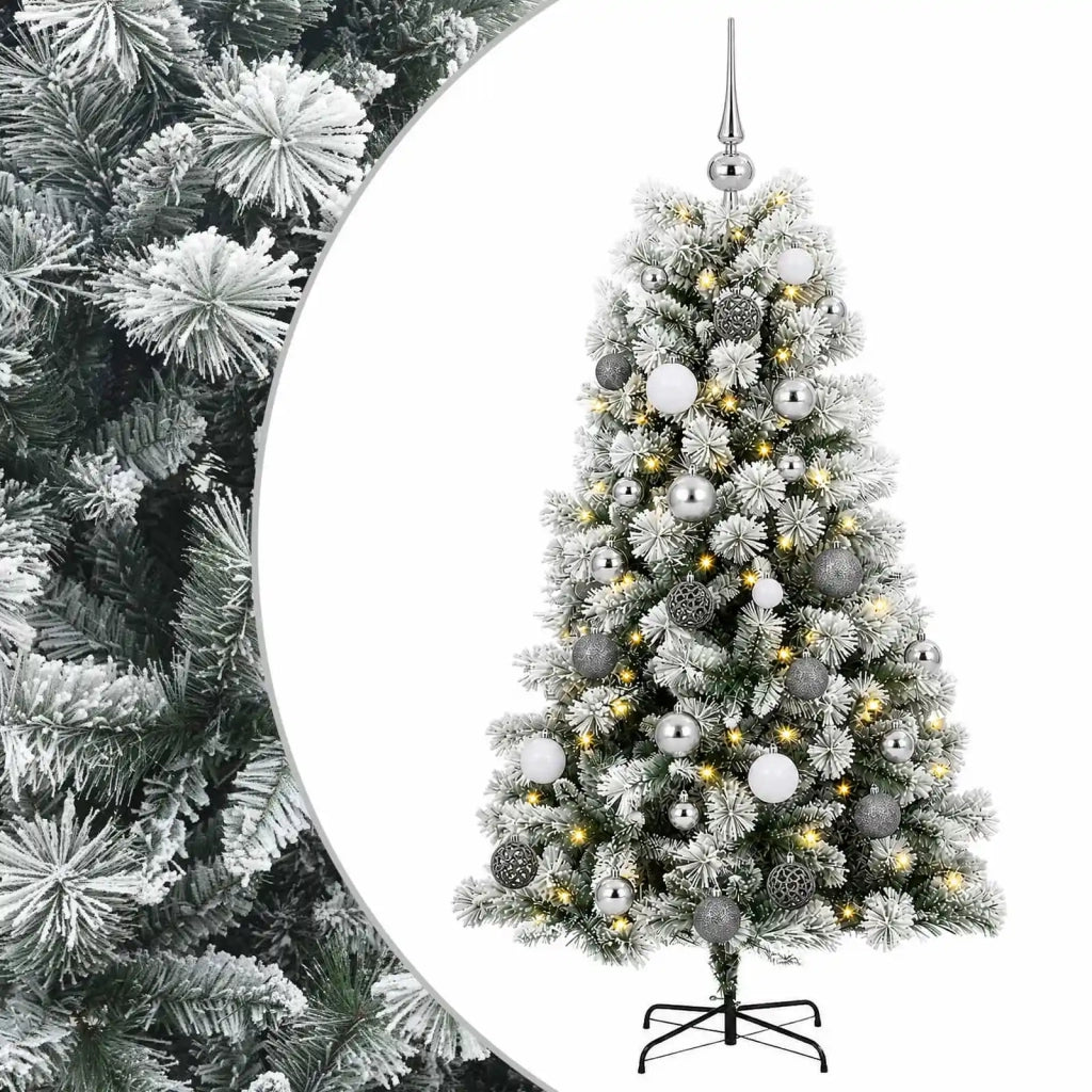 Albero di Natale artificiale con rami snodati e palline 150 cm 3466224