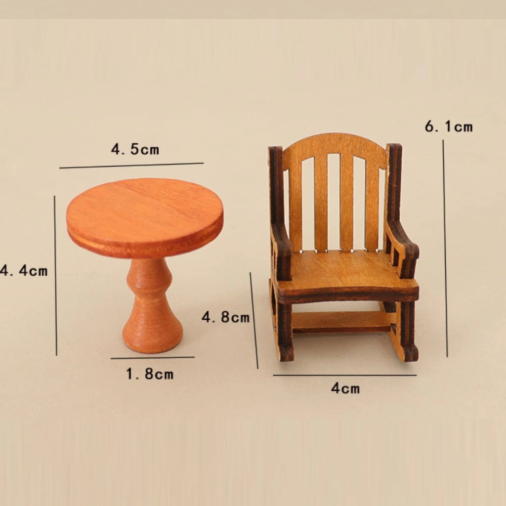 Mini set da caffè, 6 pezzi, aspetto rattan, articolo decorativo