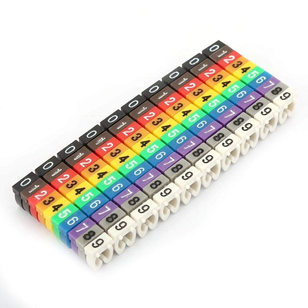 Etichette per cavi, 100 pezzi, 4 mm, colorate, in plastica, per cavi