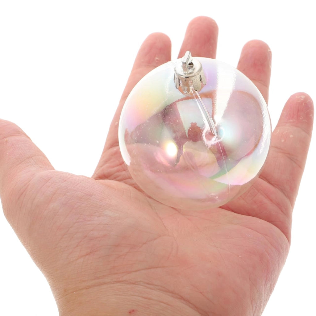 Palla di Natale, trasparente, arcobaleno, 6x6 cm, plastica, multicolore