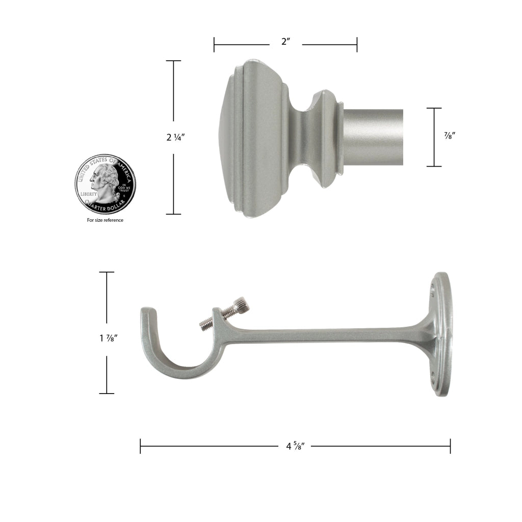 Set di aste per tende quadrate, da 36 a 72 pollici, in ottone