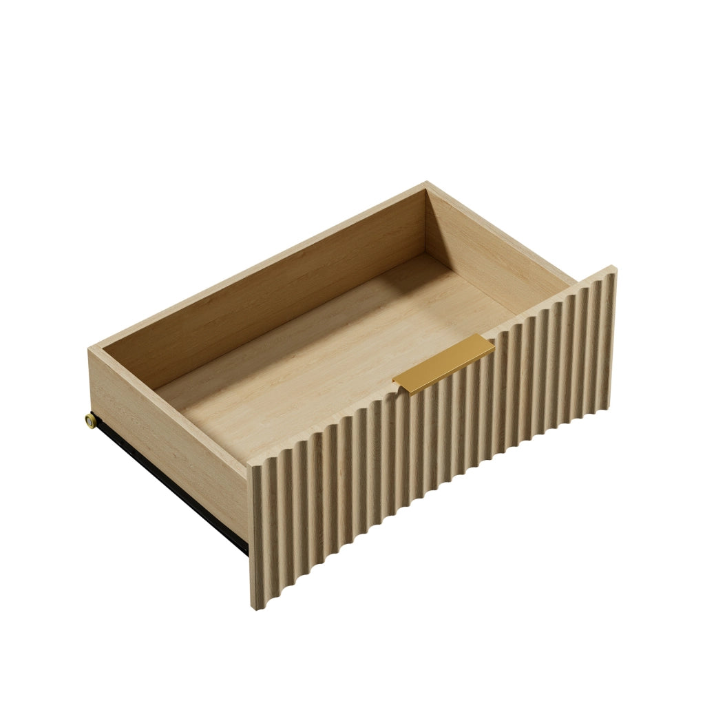 Comodino con 3 Cassetti e Guide Ammortizzate in Legno MDF 58 x 38 x 64 cm Colore Rovere per Camera da Letto