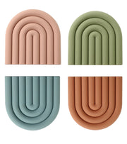 Sottobicchieri in silicone, resistenti al calore, antiscivolo, colorati, confezione da 4 pezzi